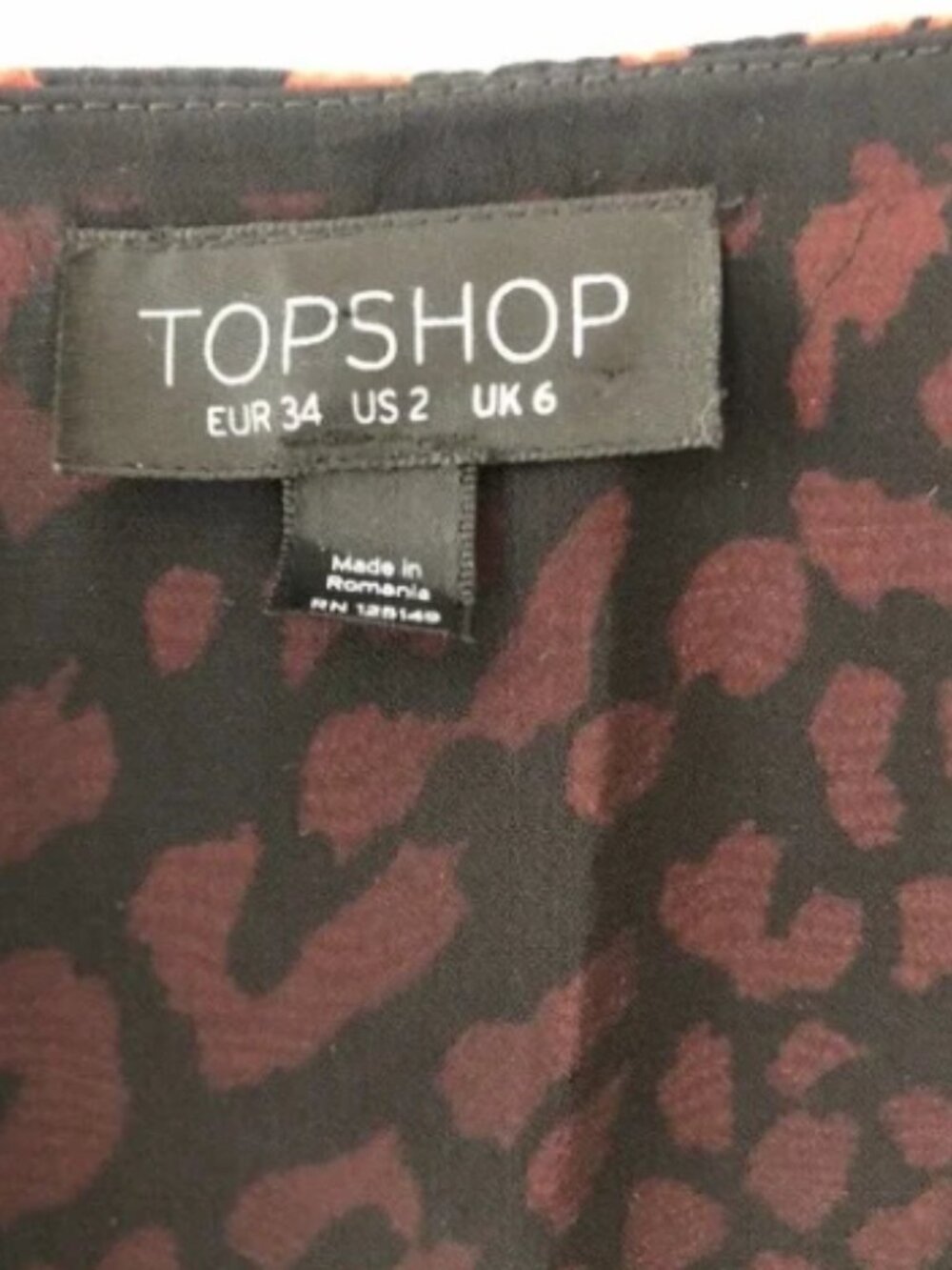 Topshop • Red Leopard Prind Wrap Mini Dress - Picture 5 of 10
